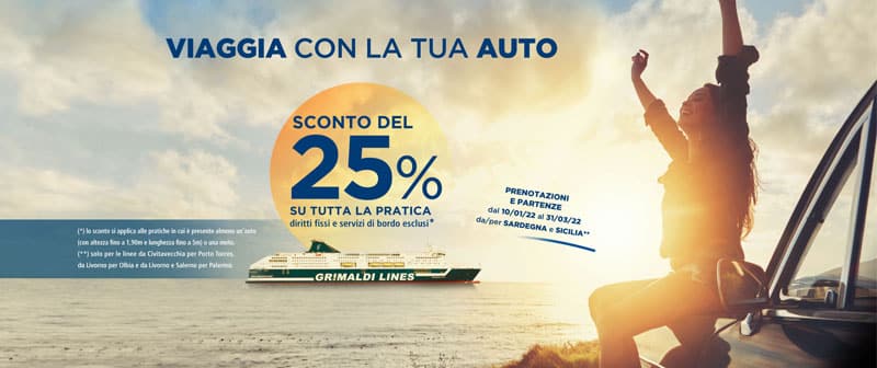 Promo auto e moto traghetti Sicilia e Sardegna